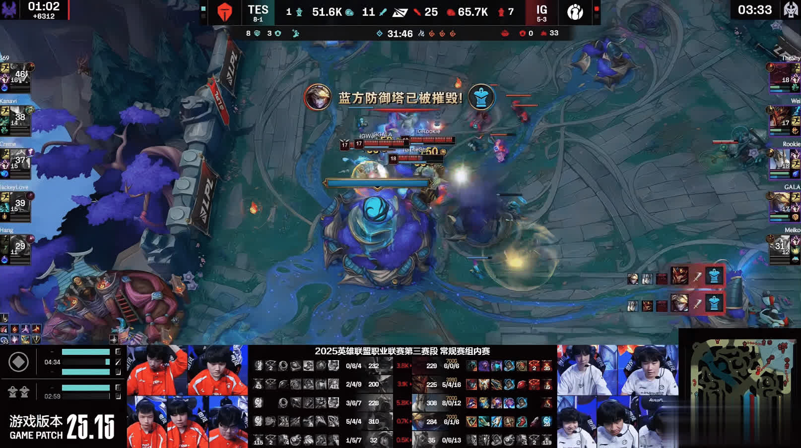 一血塔, 击败TES 一血塔, 击败TES